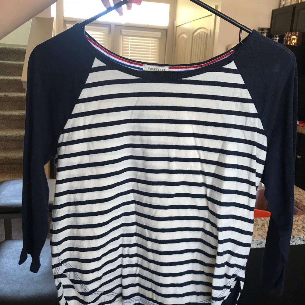 Forever 21 dark blue/ white striped shirt